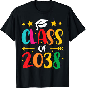 Kindergarten Class of 2038 First Day School Graduation Girls T-Shirt - T-Shirt | Black
