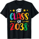 Kindergarten Class of 2038 First Day School Graduation Girls T-Shirt - T-Shirt | Black