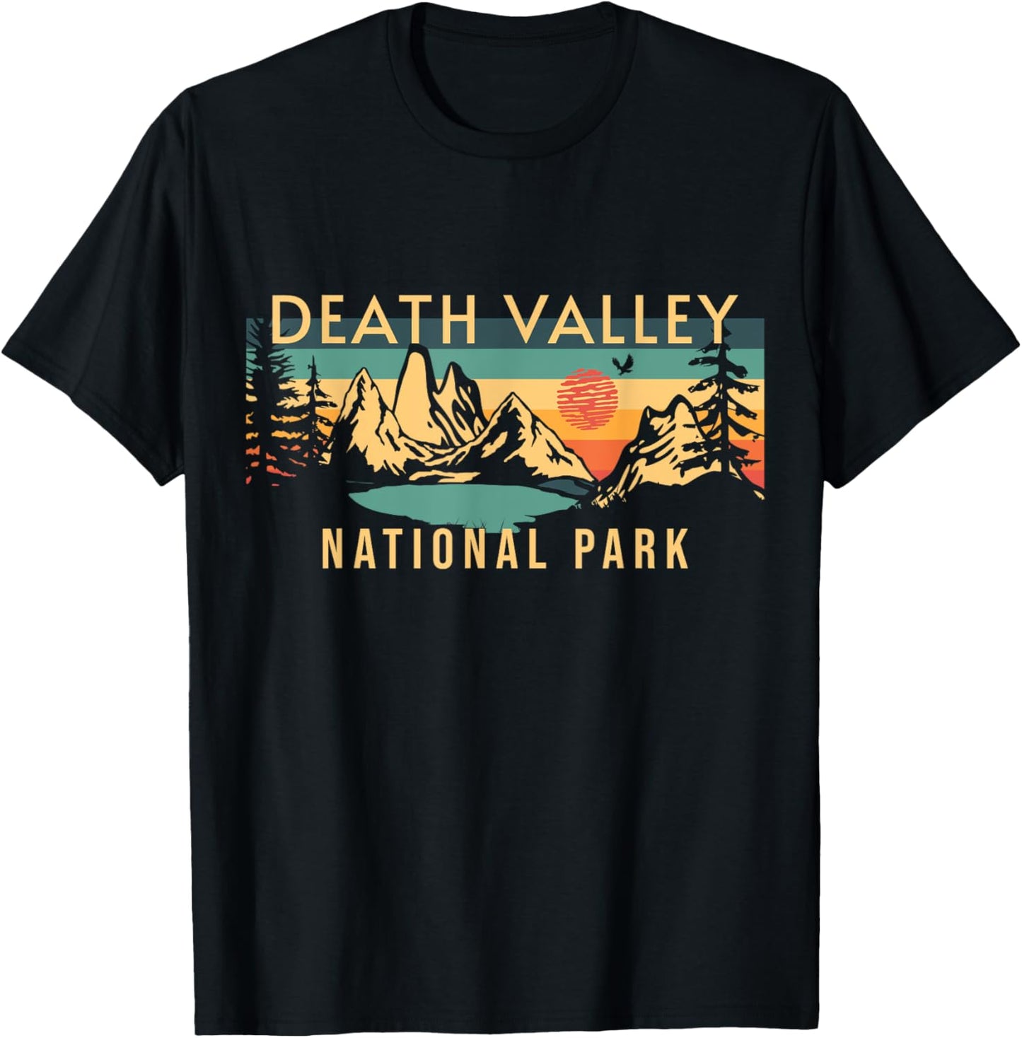 Death Valley National Park California USA Outdoor - -Adults/Kids - Black - Short Sleeve - Cotton - - Medium - Small T-Shirt - T-Shirt | Black