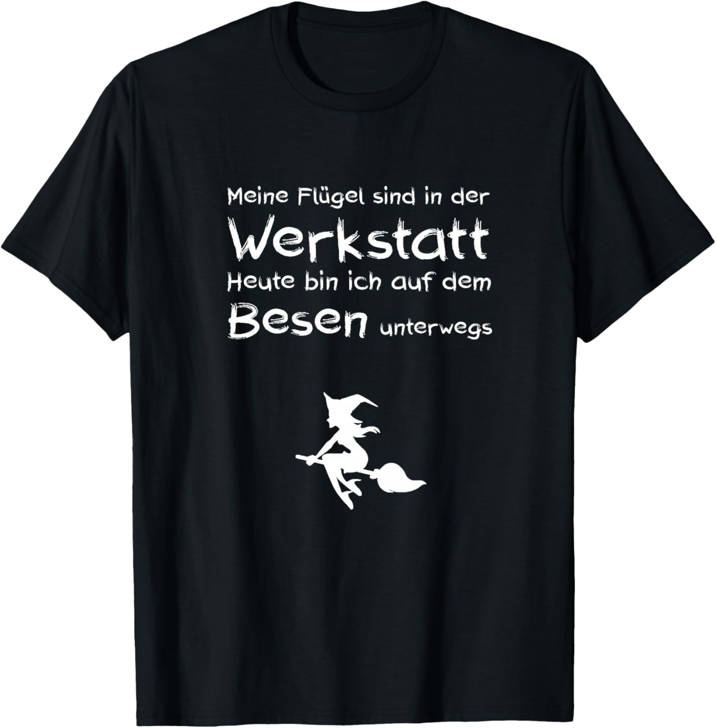 Lustiger Spruch Heute Bin ich mit dem Besen unterwegs Hexen Premium T-Shirt - T-Shirt | Black