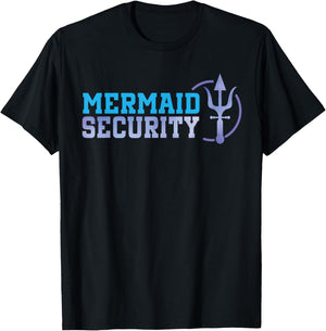 Mermaid Security Halloween Costume Dad Men Boy T-Shirt - T-Shirt | Black
