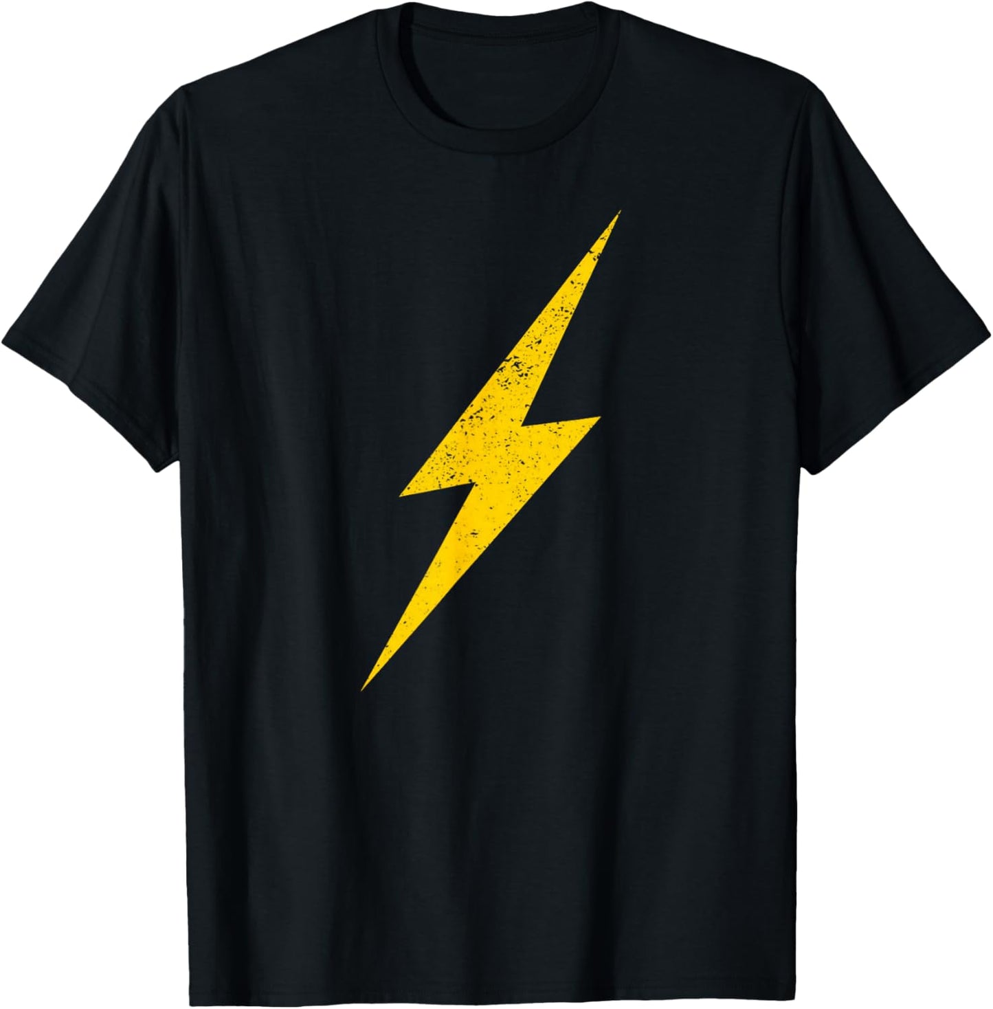 Yellow Lightning Bolt Electrical Storm Graphic Icon T-Shirt - T-Shirt | Black