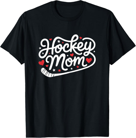 Hockey Mom Cute Sports Player Mother T-Shirt - T-Shirt | Black