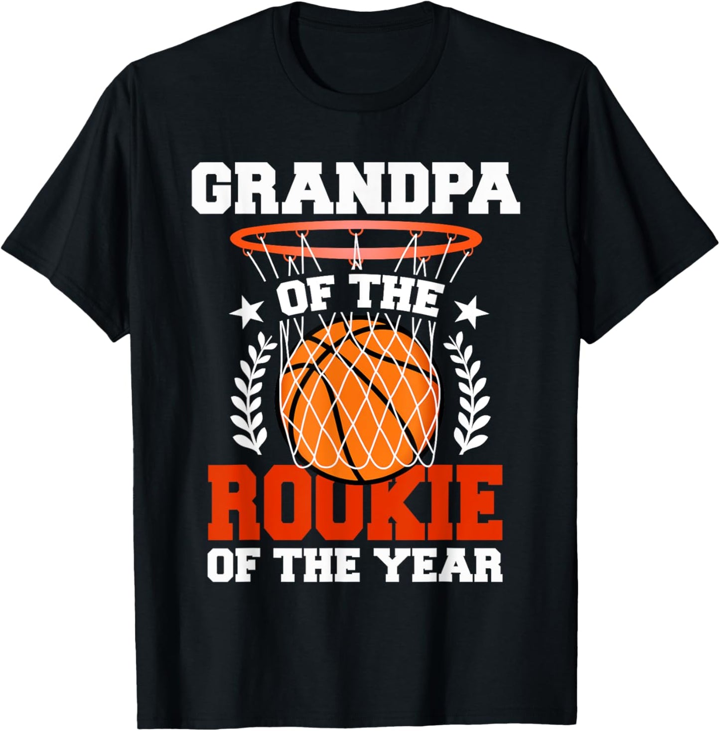 Grandpa Of Rookie 1st Basketball Birthday Theme Matching T-Shirt - T-Shirt | Black