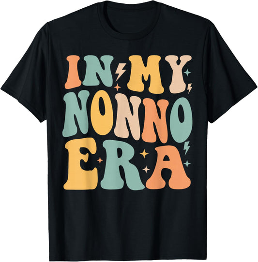 Retro Groovy In My Nonno Era Father's Day T-Shirt - T-Shirt | Black