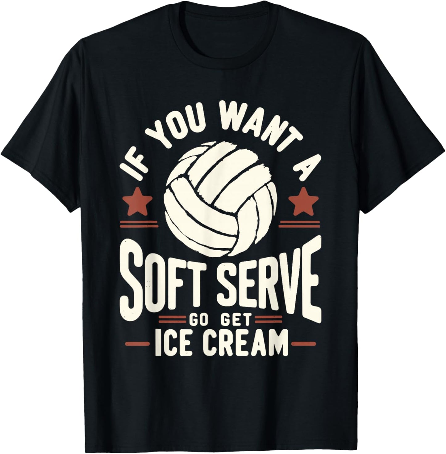 Funny Volleyball , Soft Serve Volleyball Player T-Shirt - T-Shirt | Black
