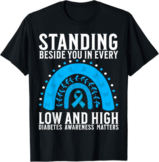 Support Diabetes Awareness Month Gifts for Diabetes Women T-Shirt - T-Shirt | Black