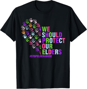 Elder Abuse Awareness Stop Elder Abuse prevention T-Shirt - T-Shirt | Black