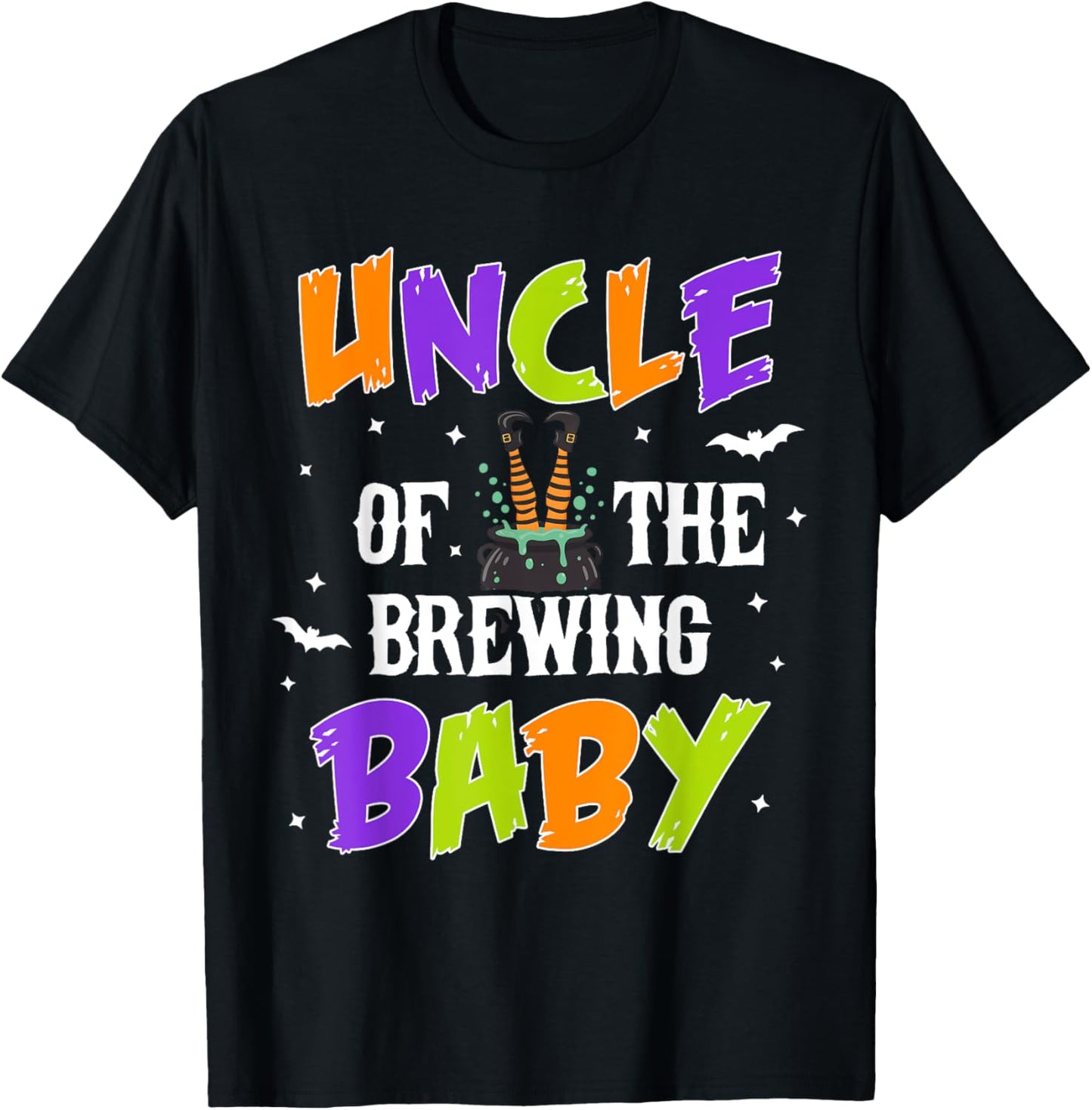 Uncle of the Brewing Baby Halloween Theme Baby Shower T-Shirt - T-Shirt | Black