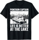 Funny Pontoon Captain Art Women Pontoon Boat Lover T-Shirt - T-Shirt | Black