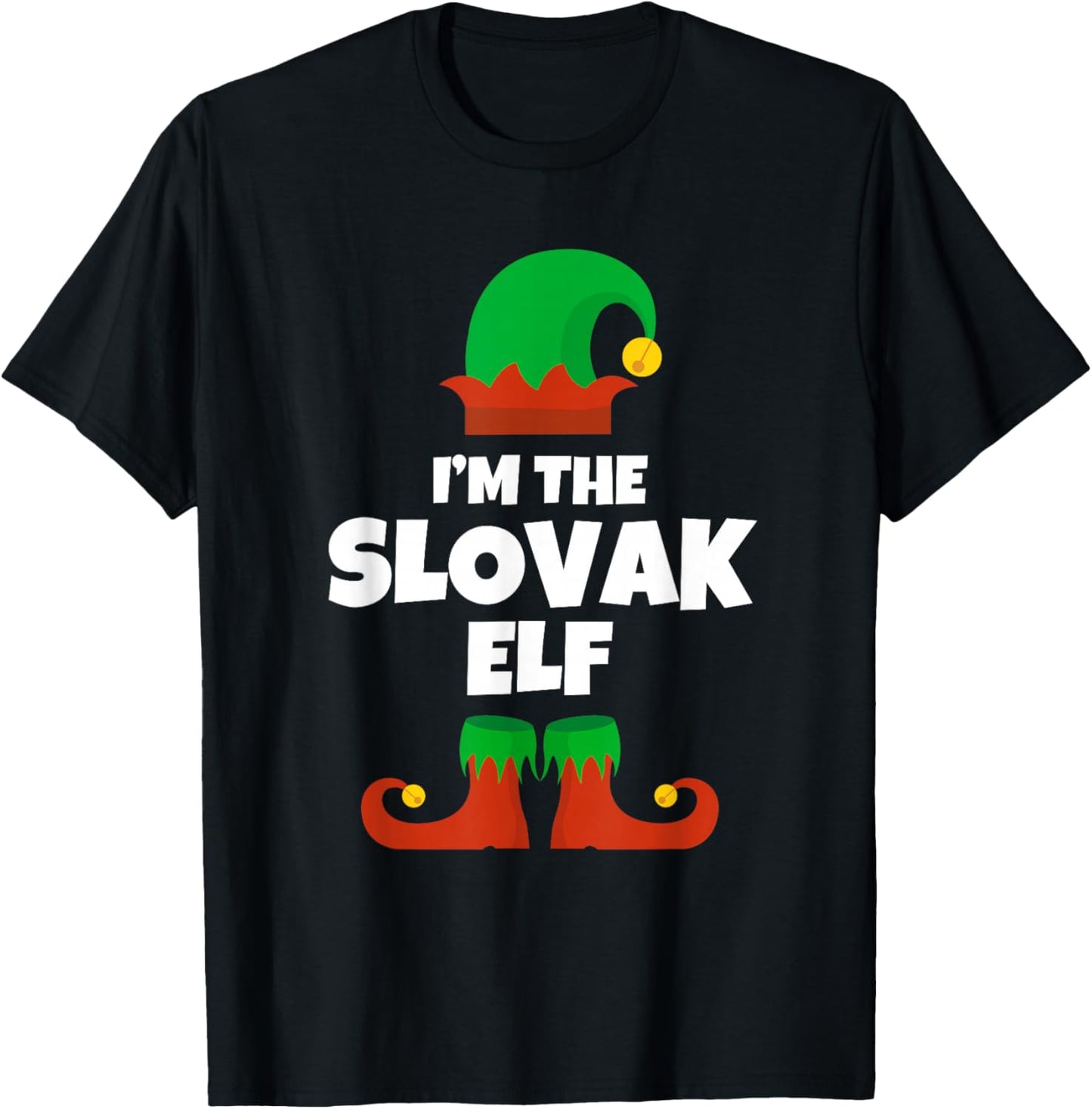 I'm The Slovak Elf Family Pajama Christmas Funny Slovakia T-Shirt - T-Shirt | Black