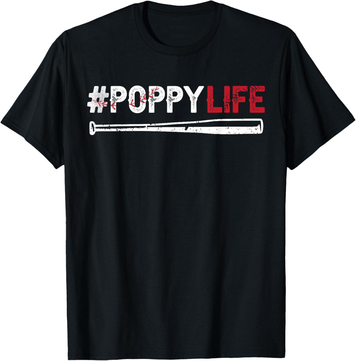 Poppy Life Baseball Poppy Grandpa Poppy of A Baseball Player T-Shirt - T-Shirt | Black