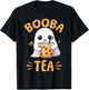 Funny Halloween Ghost Bubble Tea Booba Tea T-Shirt - T-Shirt | Black