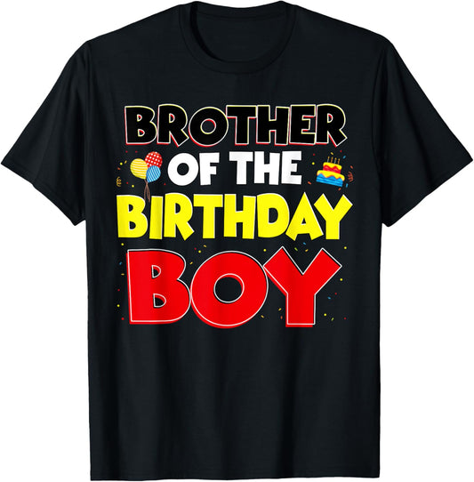 Brother Of The Birthday Boy Family Birthday Party Outfit T-Shirt - T-Shirt | Black