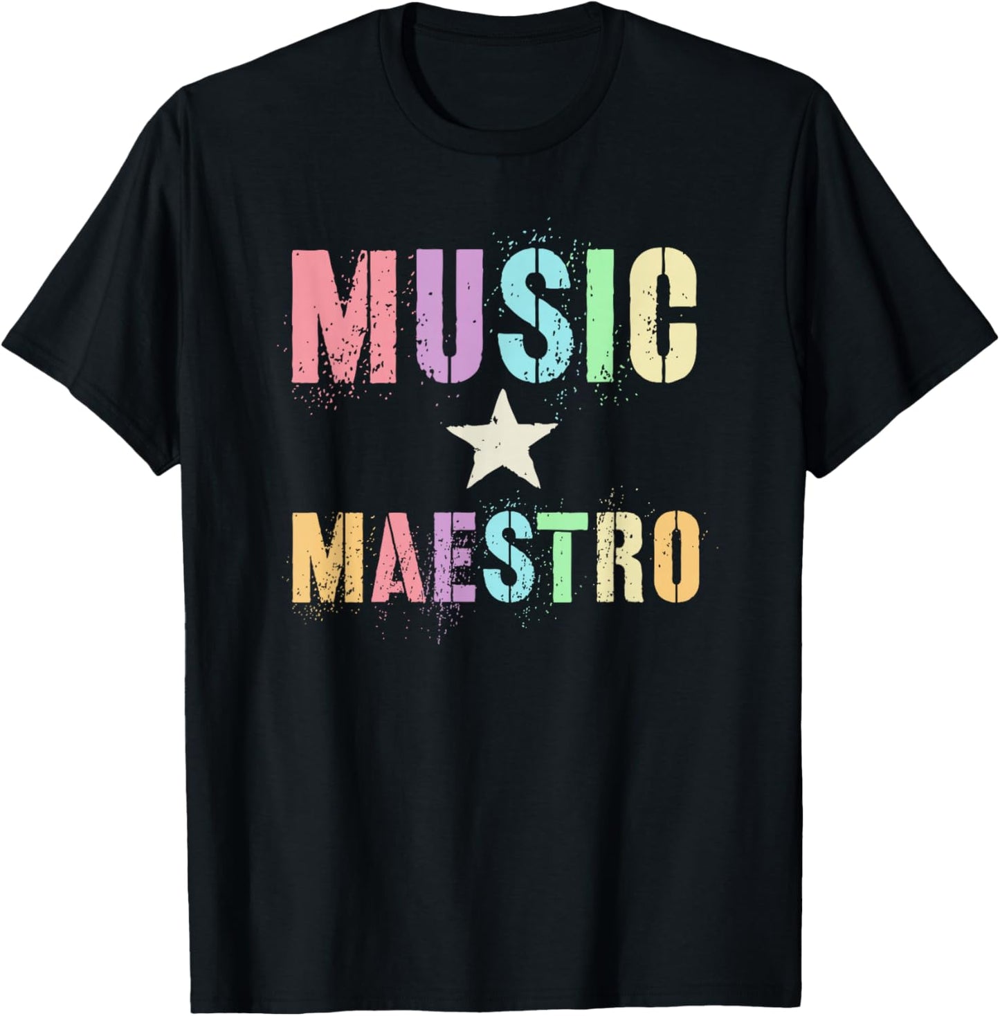 Vintage MUSIC MAESTRO Composer Teacher Musical Instrument T-Shirt - T-Shirt | Black