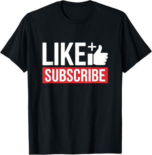 Like and Subscribe Thumb Icon Creator Design T-Shirt - T-Shirt | Black