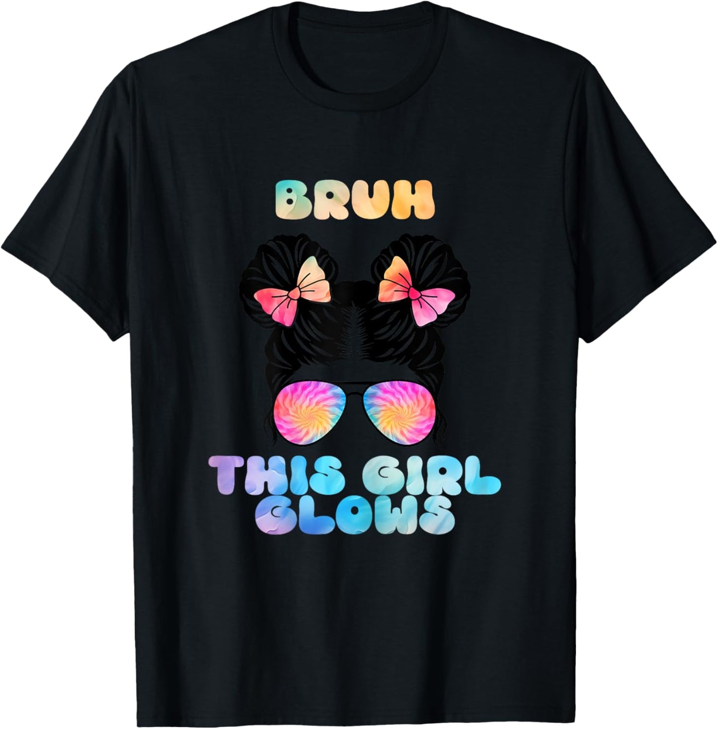 This Girl Is Positive And Tie Dye On Birthday 80's And 90's T-Shirt - T-Shirt | Black