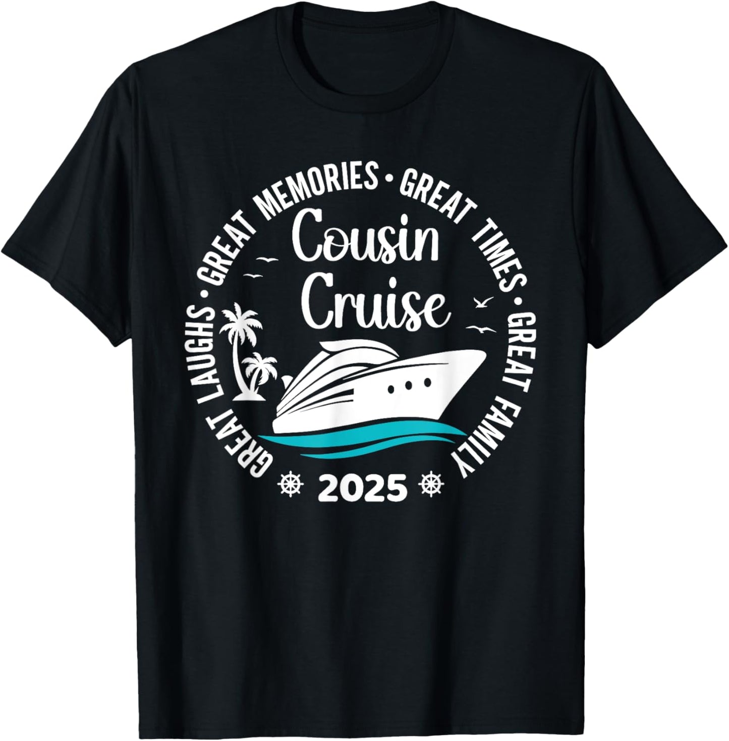 Cousin Cruise Trip 2025 Vacation Matching Family Group T-Shirt - T-Shirt | Black