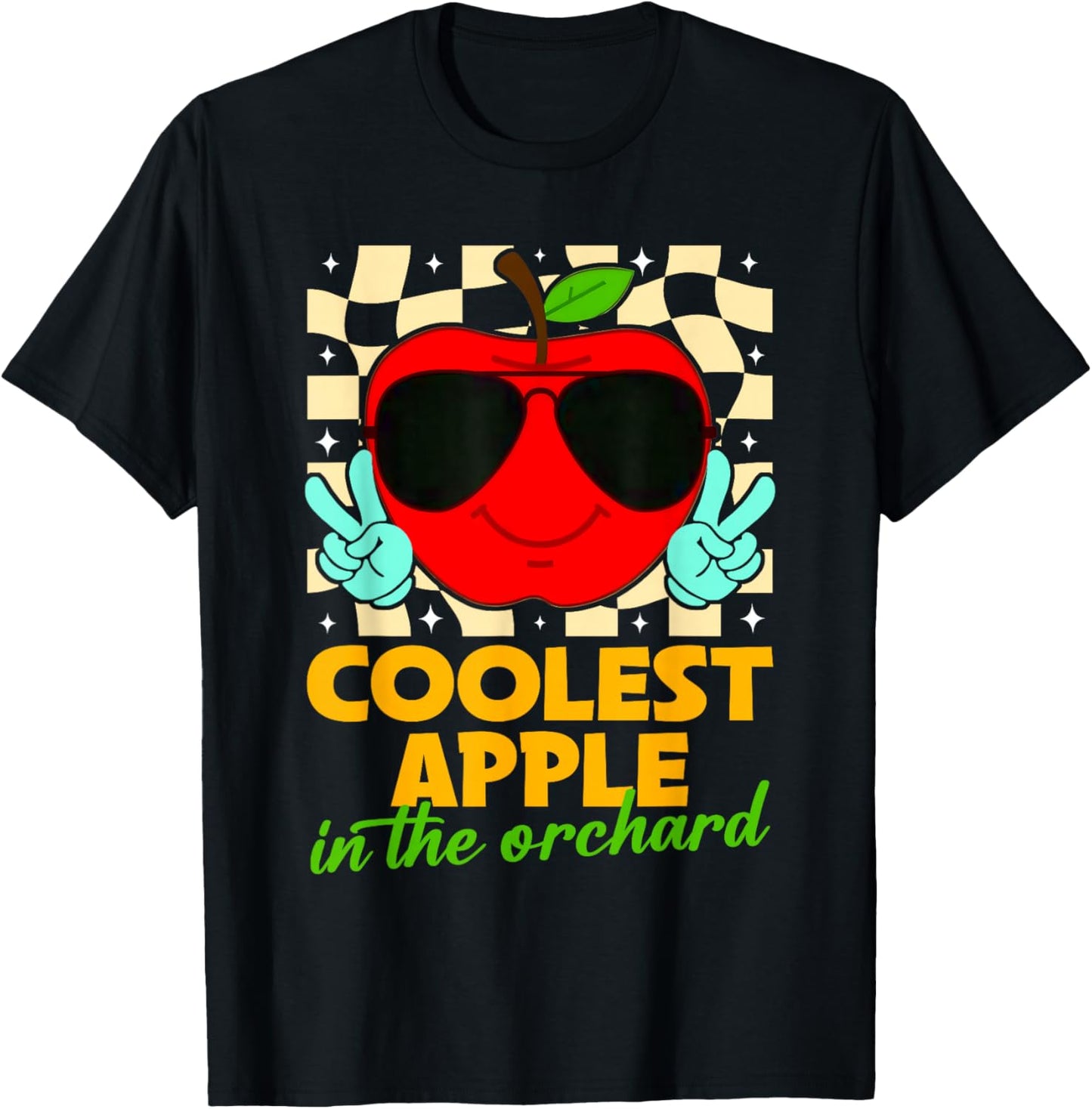 Apple Picking Day Harvest Coolest Apple in The Orchard Retro T-Shirt - T-Shirt | Black