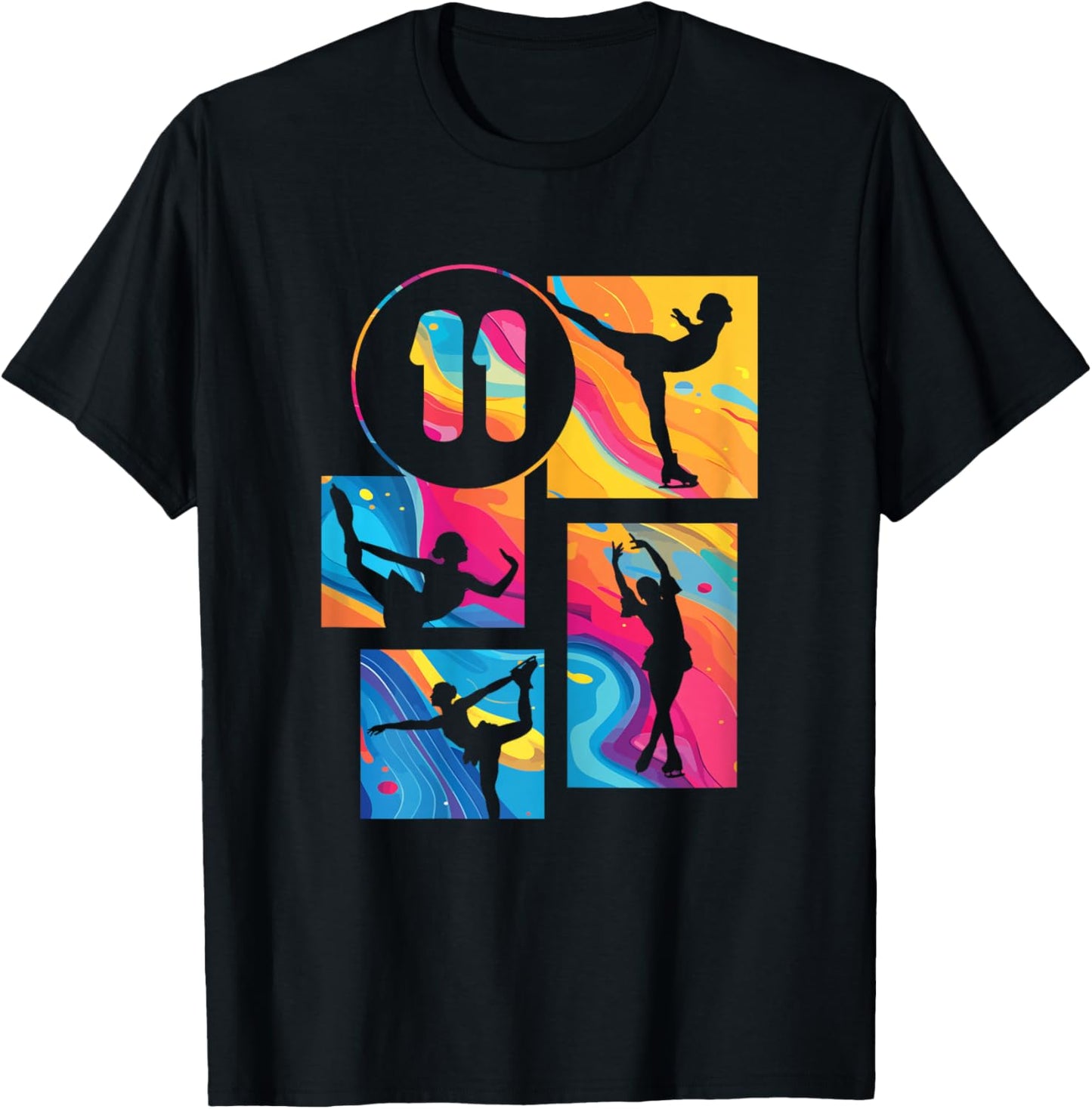 11th Birthday Girl Figue Skating Ice Skating 11 Years Old T-Shirt - T-Shirt | Black