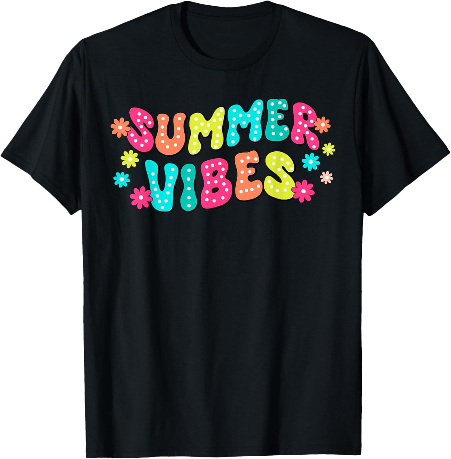 Summer Vibes Hello Summer Vacation Groovy Cruise Summer 2024 Men Women Girls Kids T-Shirt - T-Shirt | Black
