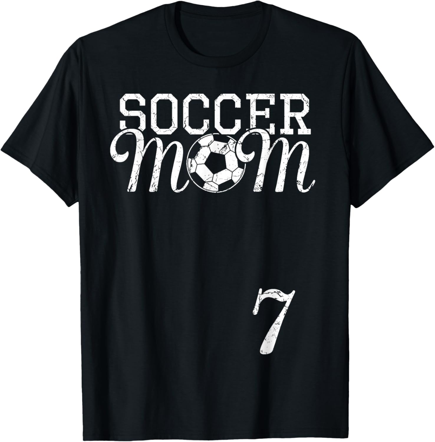 Soccer Mom Jersey Number 7 Favorite Player #7 Team T-Shirt - T-Shirt | Black