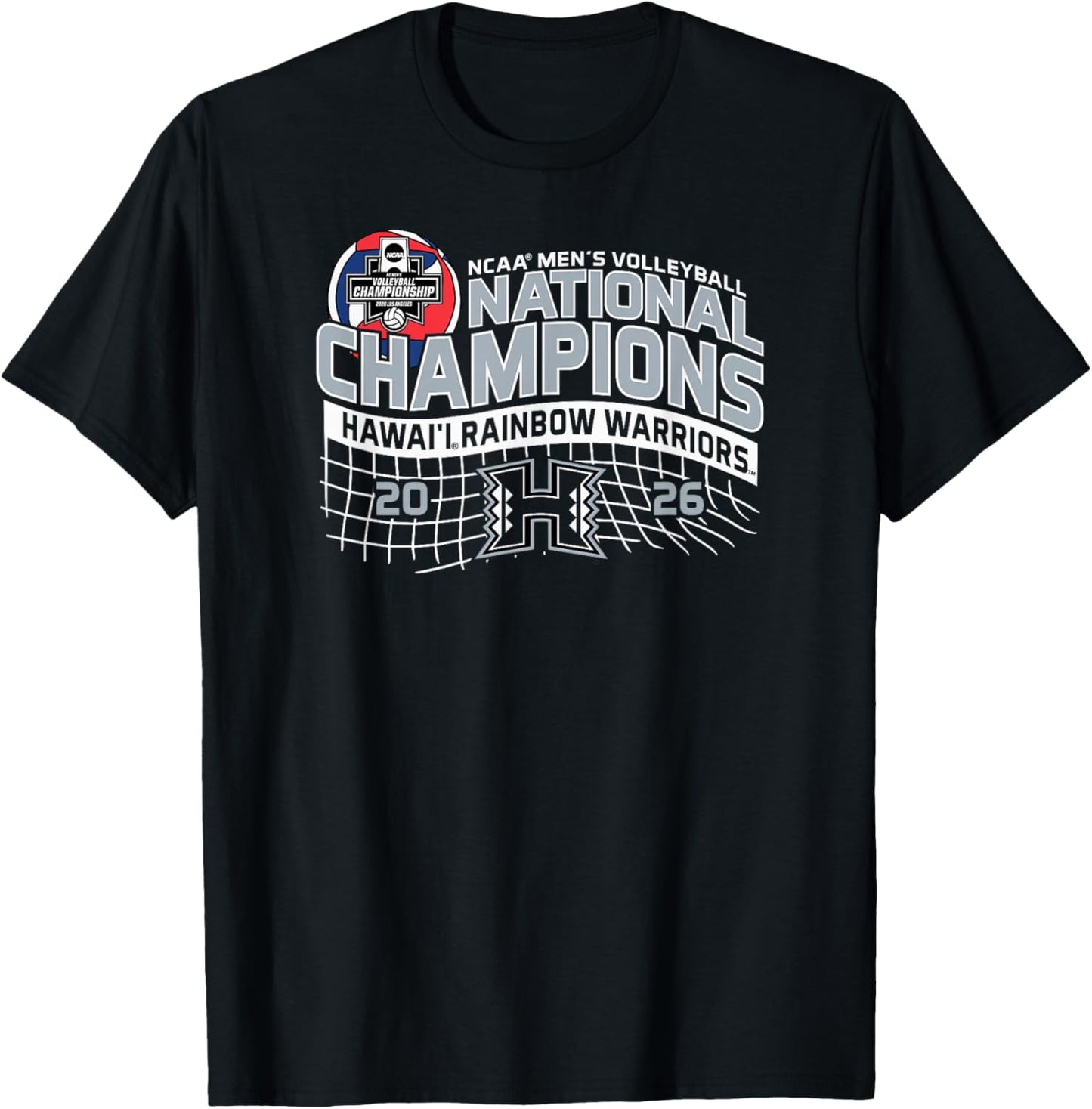 Hawaii Rainbow Warriors National Champs 2026 Volleyball T-Shirt - T-Shirt | Black