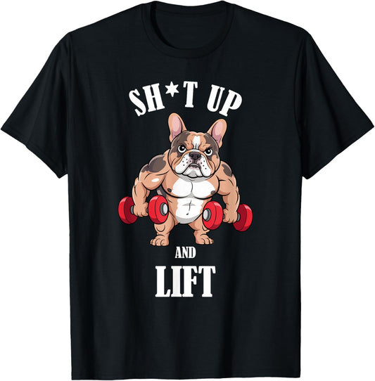 French Bulldog Weightlifting Shirt Gym French Bulldog T-Shirt - T-Shirt | Black