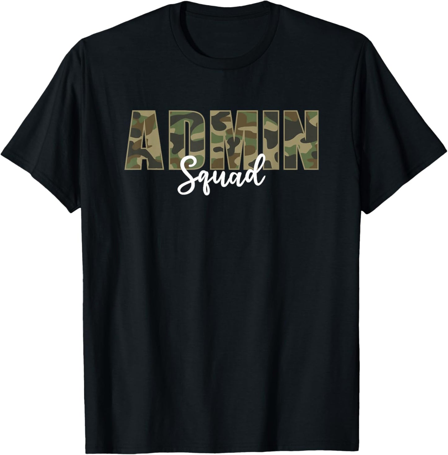 Admin Squad Camo Veterans Day T-Shirt - T-Shirt | Black