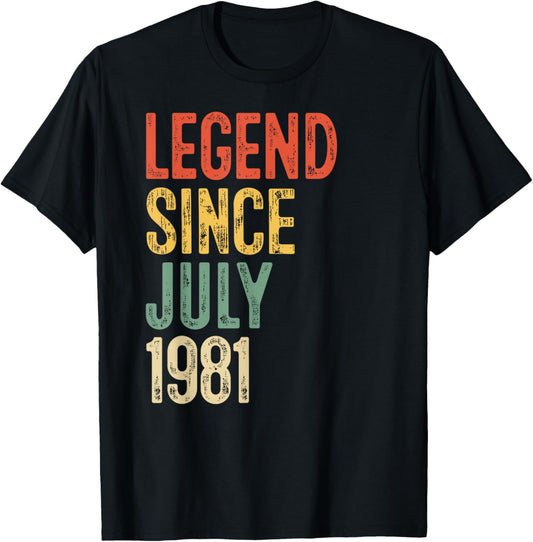Décorations d'anniversaire Vintage 45 Ans pour Homme 1981 45e Anniversaire T-Shirt - T-Shirt | Black