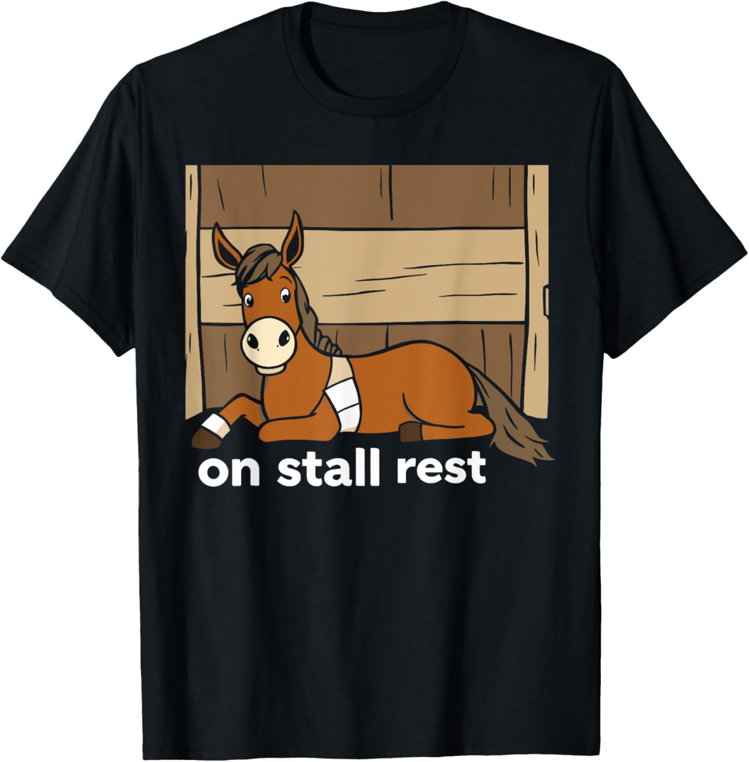 On Stall Rest Equestrian Horse Riding Rodeo Rider Funny T-Shirt - T-Shirt | Black