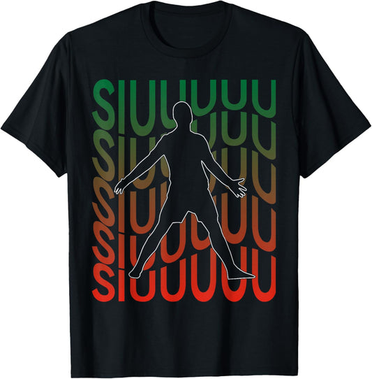 Siuuu Funny Soccer Football Boys Men Women Soccer Player T-Shirt - T-Shirt | Black