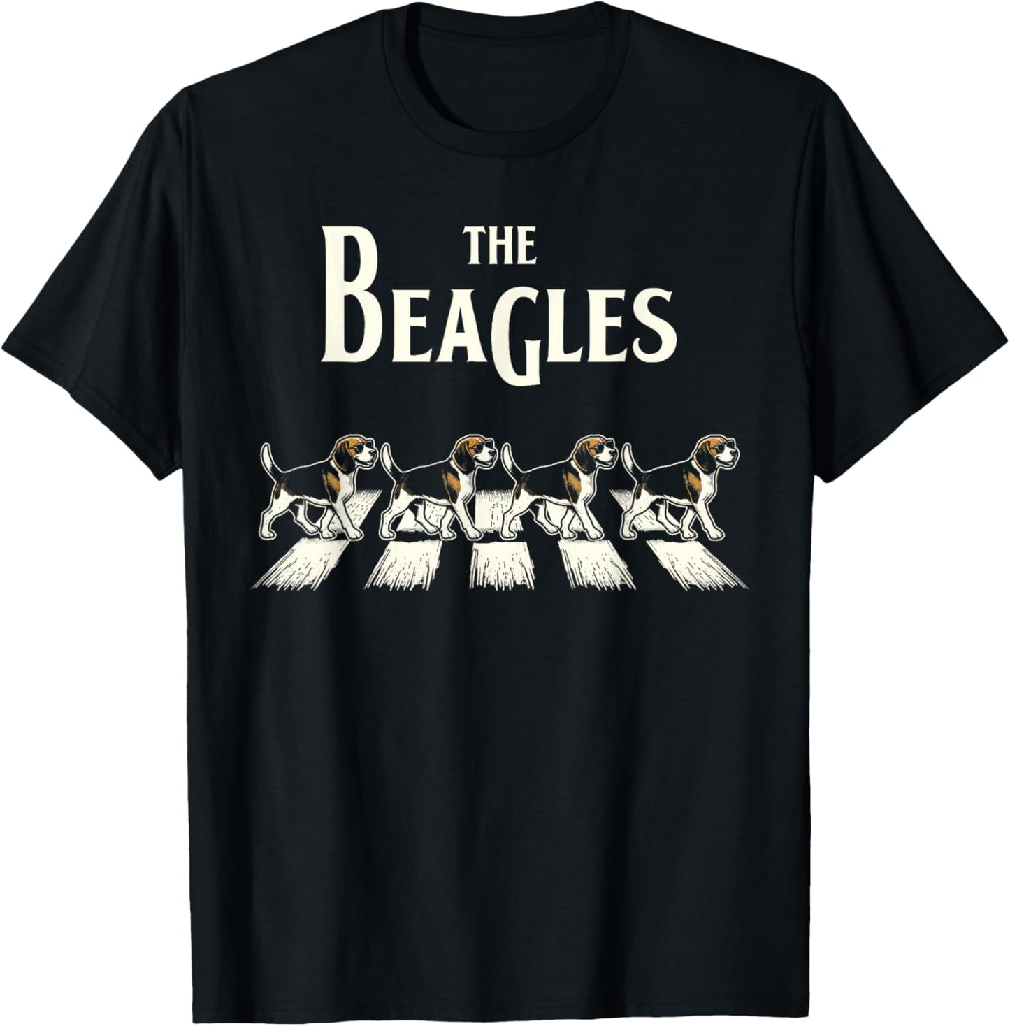 The Beagles Funny Retro Music Men Women Kids Funny Beagles T-Shirt - T-Shirt | Black