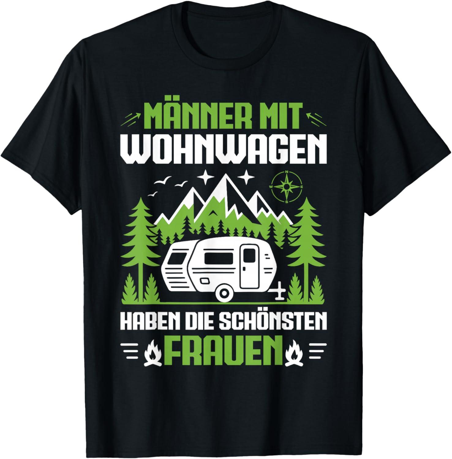 Männer Mit Wohnwagen Haben Die Schönsten Frauen Camping T-Shirt - T-Shirt | Black