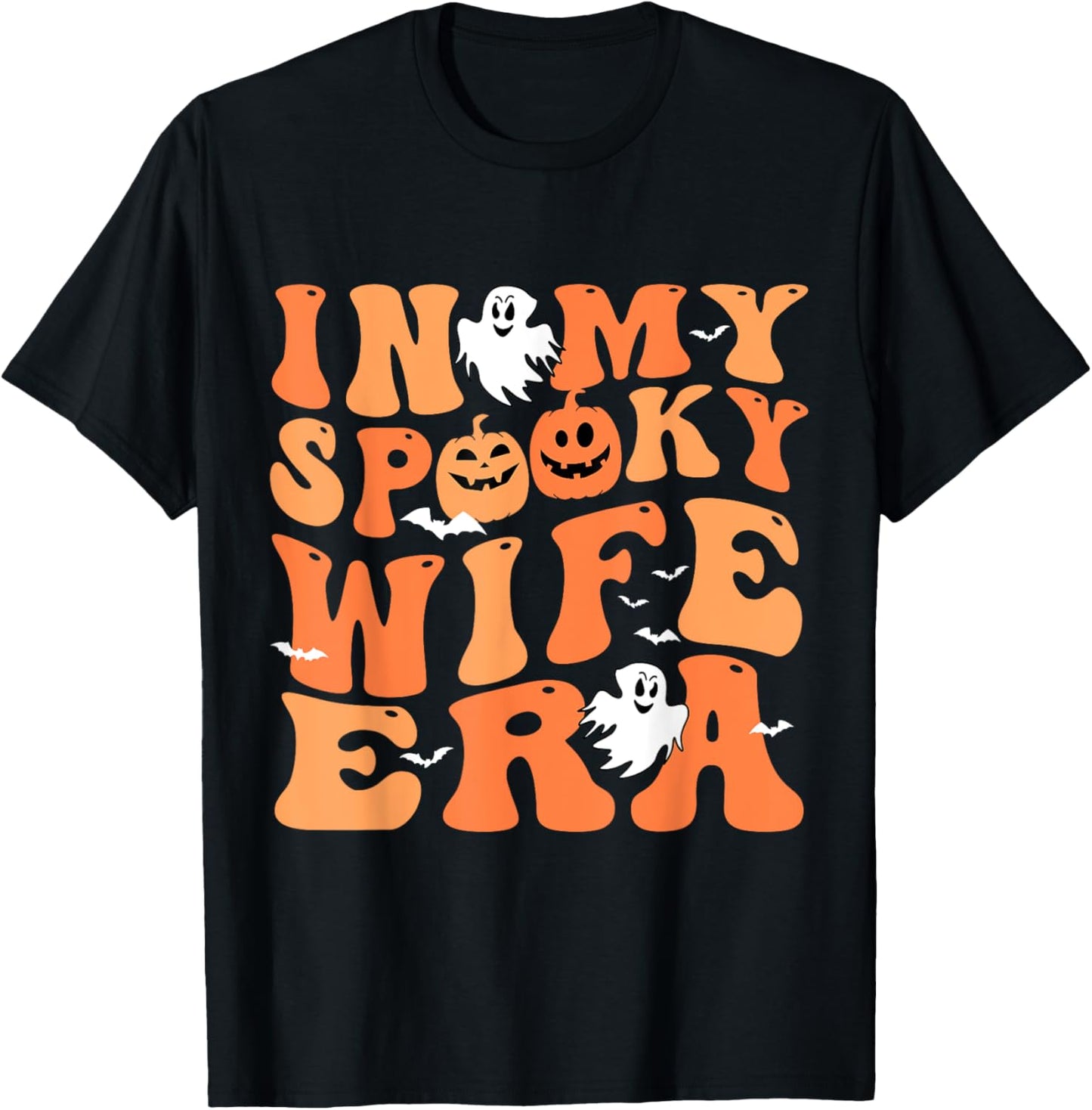 In My Spooky Wife Era Halloween Groovy For Wife T-Shirt - T-Shirt | Black