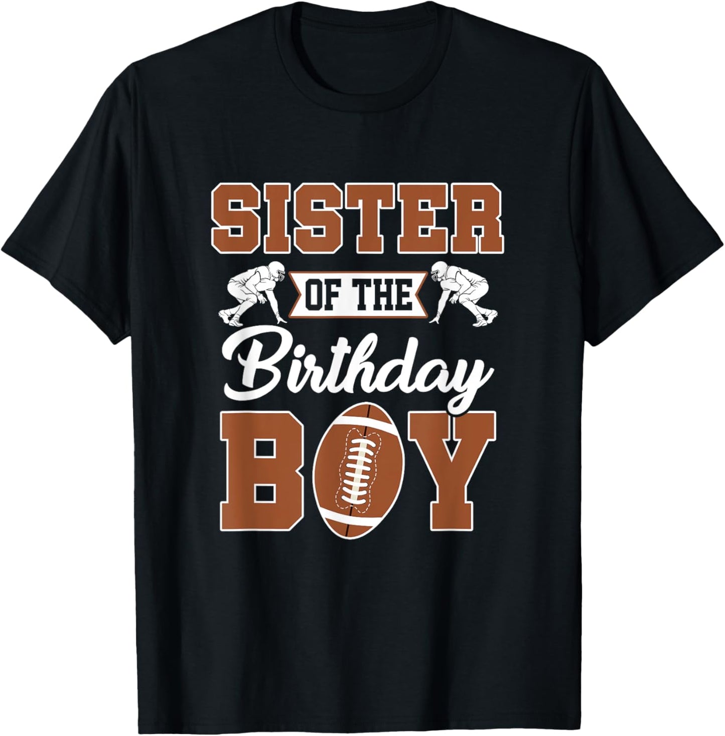Sister Of The Birthday Boy Football Party Family Matching T-Shirt - T-Shirt | Black