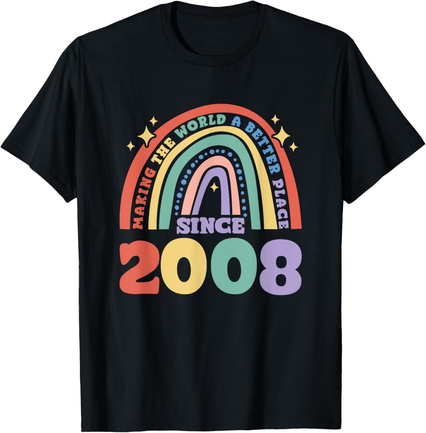 Making the world a better place since 2008, 2008 Birthday T-Shirt - T-Shirt | Black