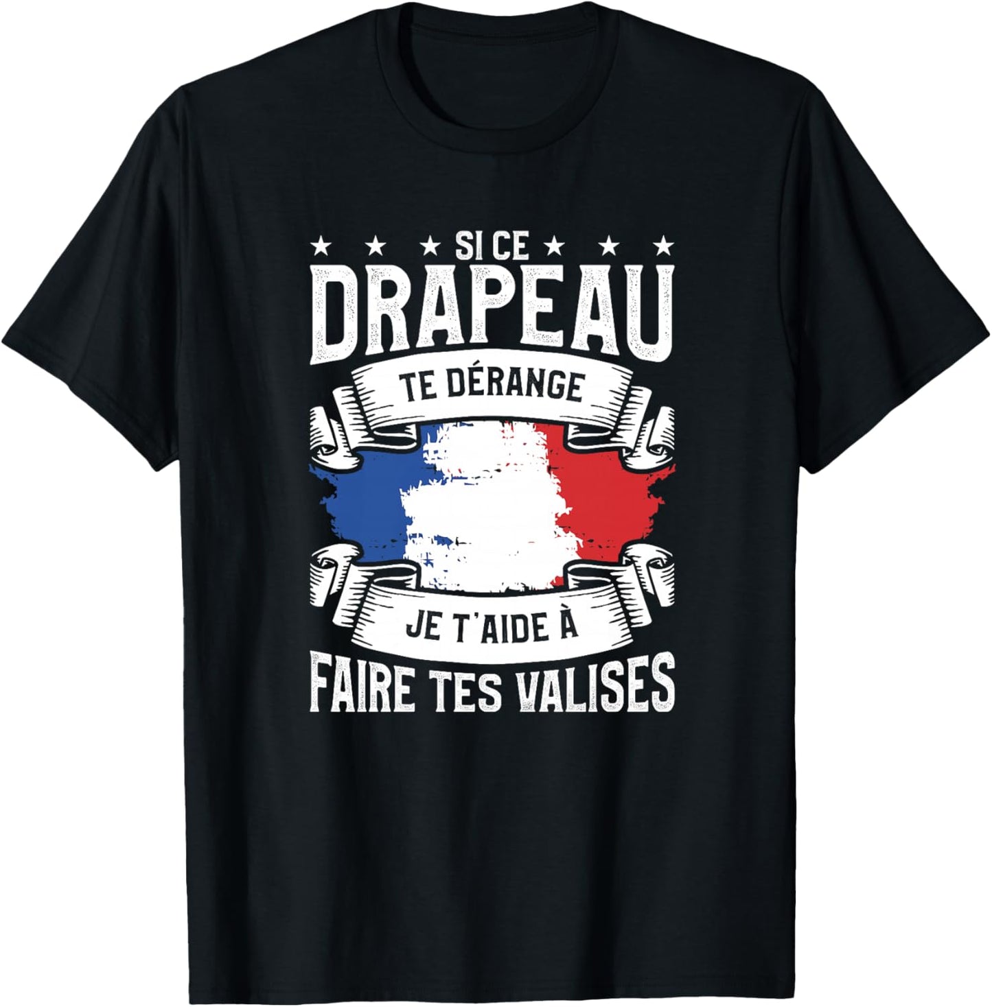 Si Ce Drapeau Te Dérange Je T'aide A Faire Tes Valises Haut de Gamme T-Shirt - T-Shirt | Black