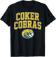 Coker College Cobras Arch Vintage Sports Design Men Women T-Shirt - T-Shirt | Black