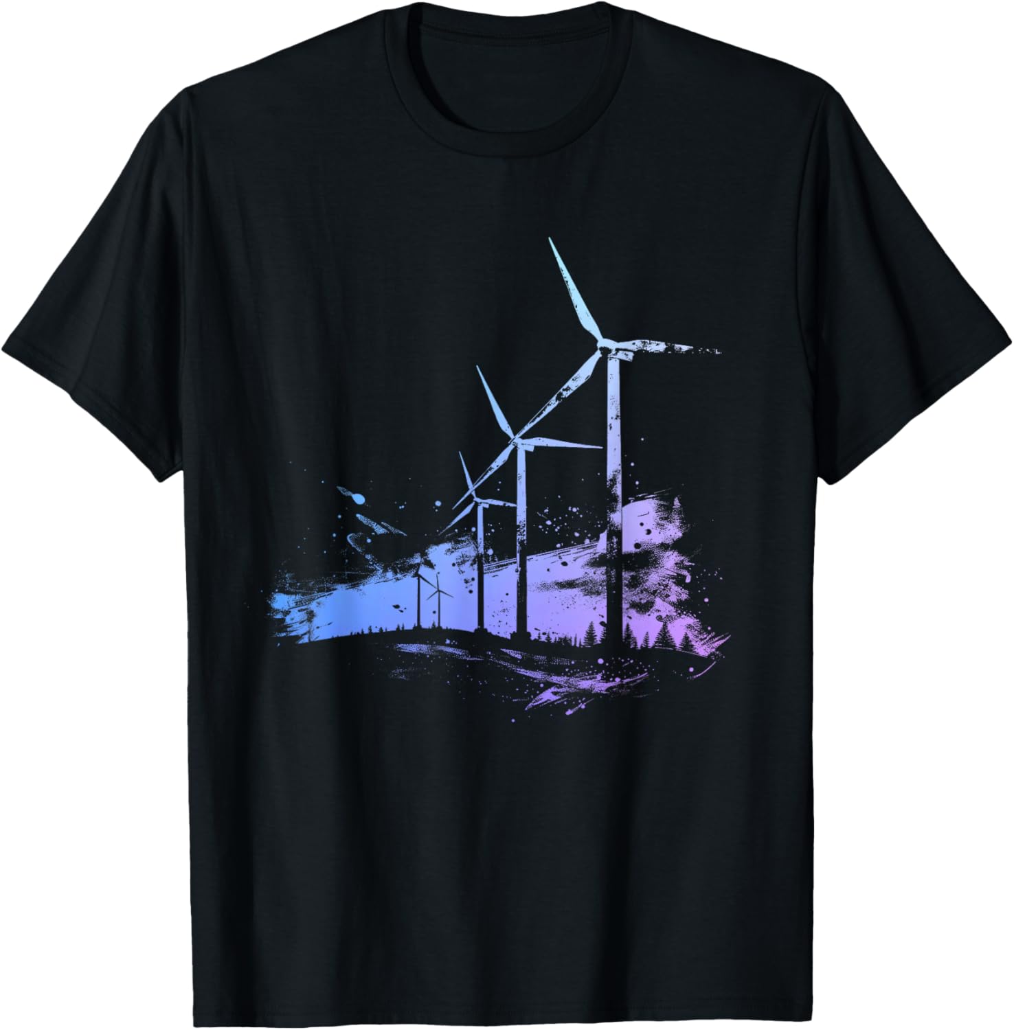 Windkraftfarm Windmill Turbine Renewable energy T-Shirt - T-Shirt | Black