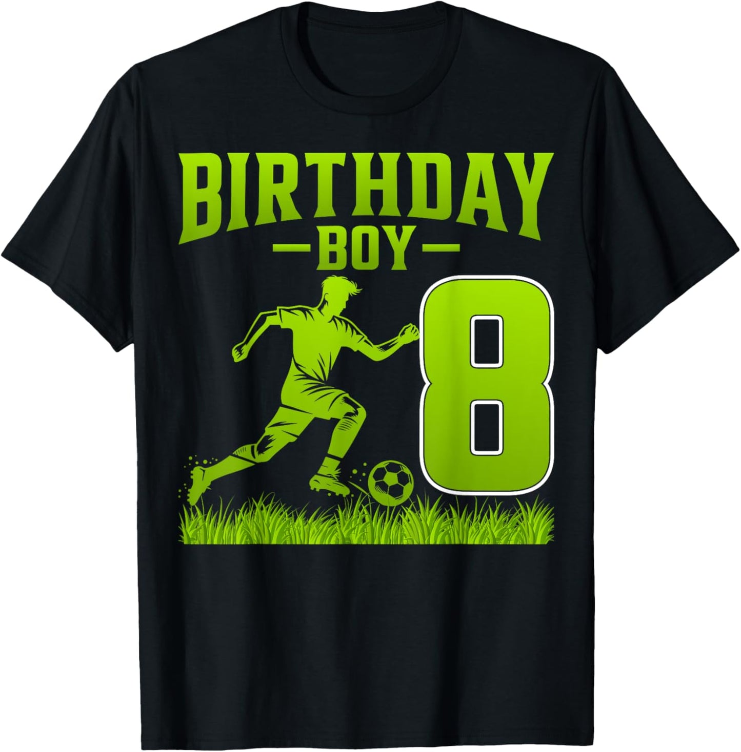 Kids Soccer Lover 8 Years Old 8th Birthday Boy T-Shirt - T-Shirt | Black