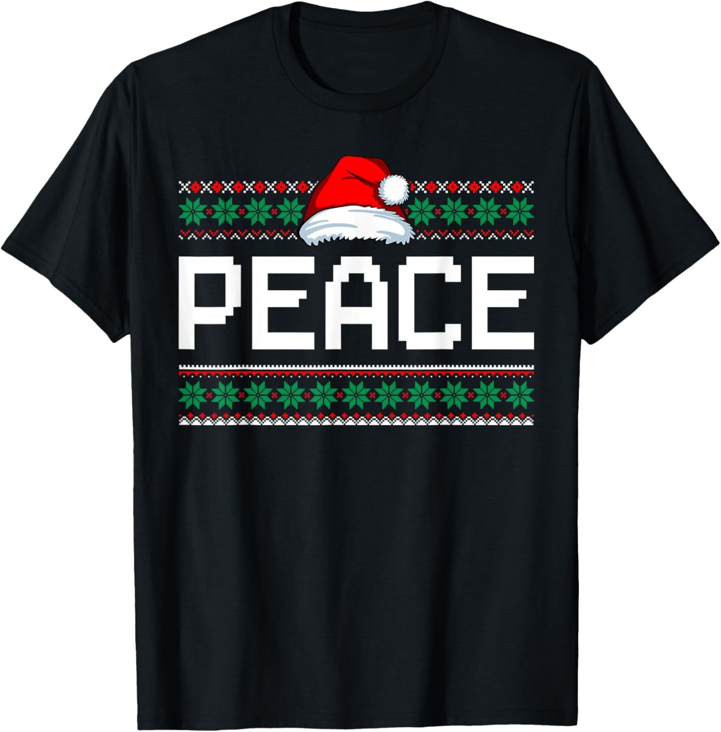 Peace I Come In Peace Couples Ugly Christmas Xmas Sweaters T-Shirt - T-Shirt | Black
