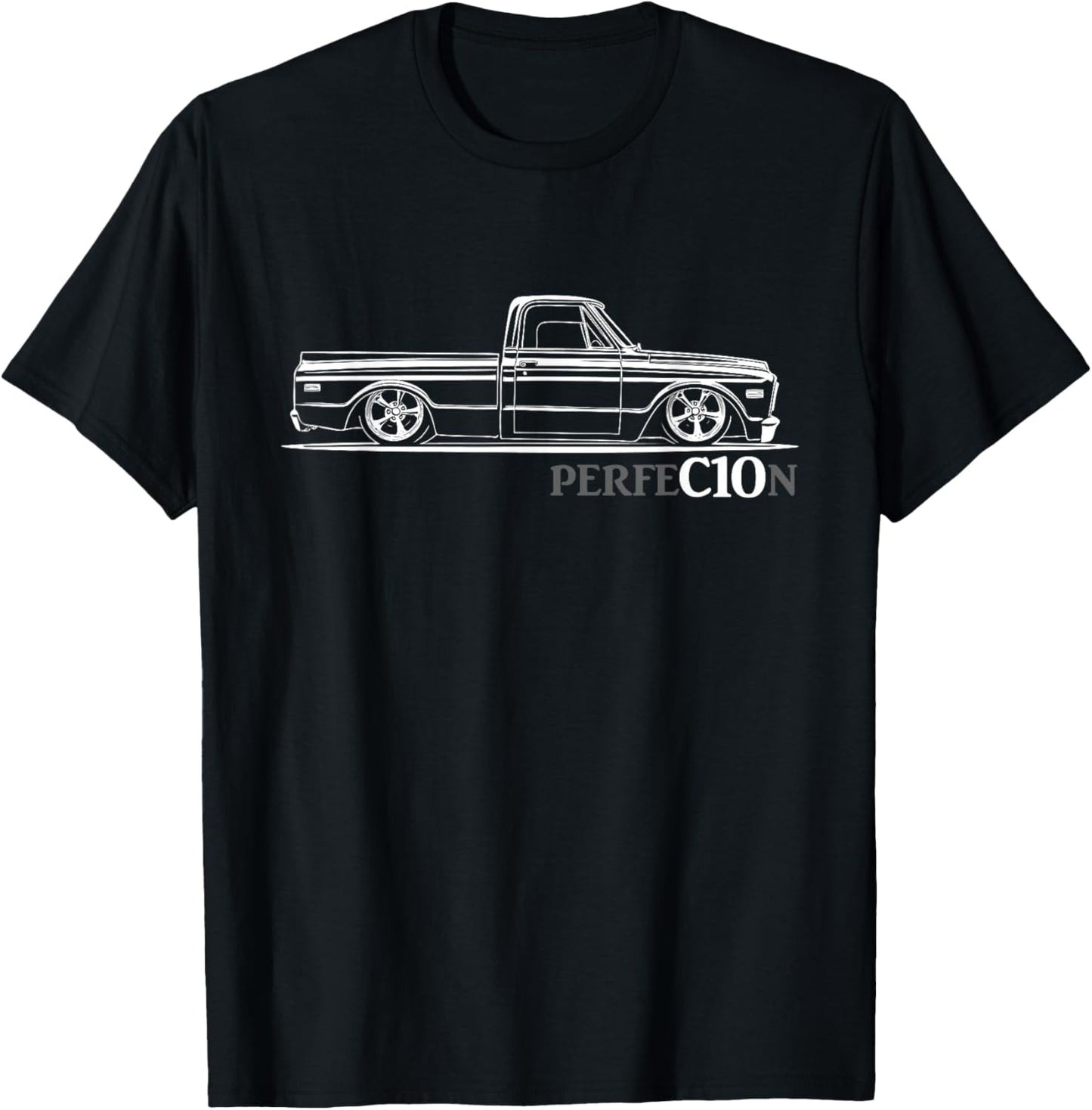 1967-1972 C10 Truck Silhouette C10 Truck American Perfection T-Shirt - T-Shirt | Black