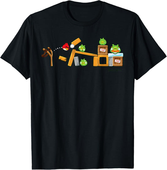 Angry Birds Classic Gameplay T-Shirt - T-Shirt | Black