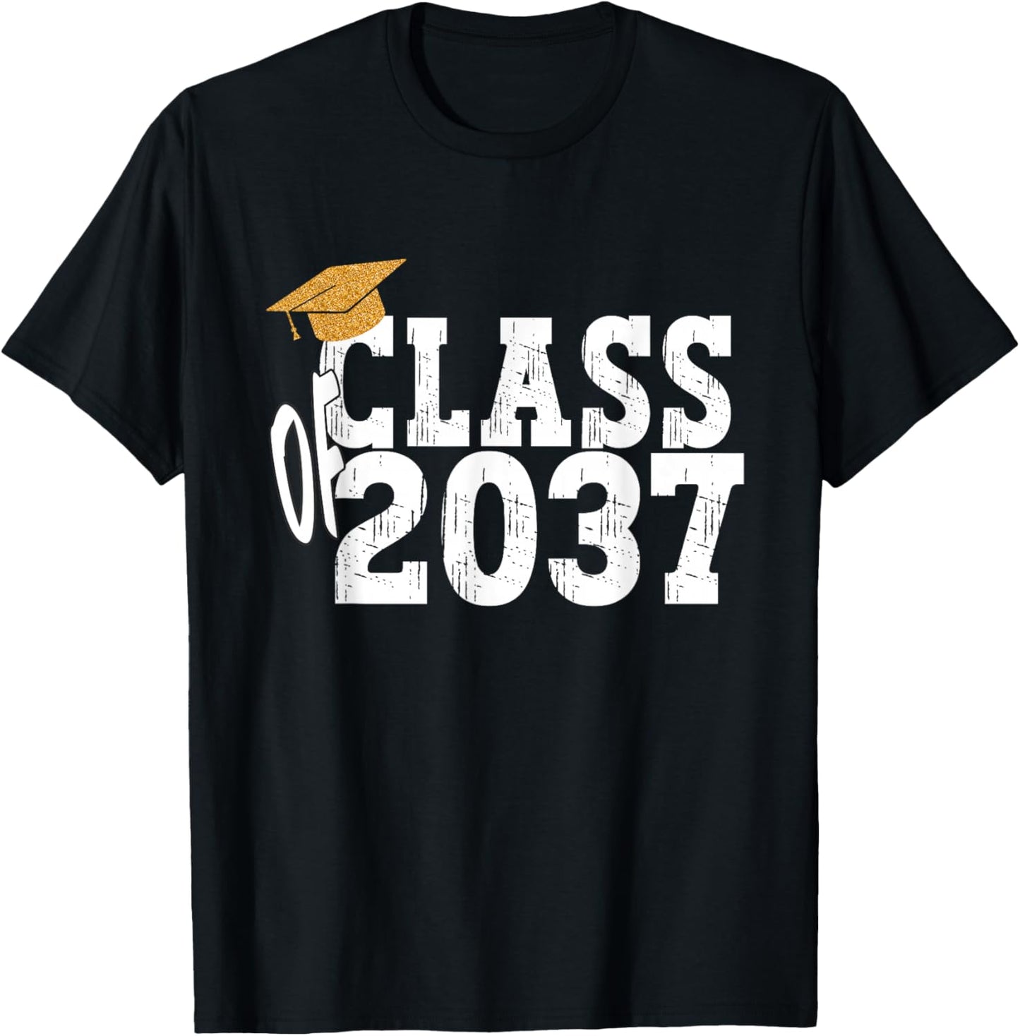 Class of 2037 Grow With Me Boy Girl First Day of Graduation T-Shirt - T-Shirt | Black
