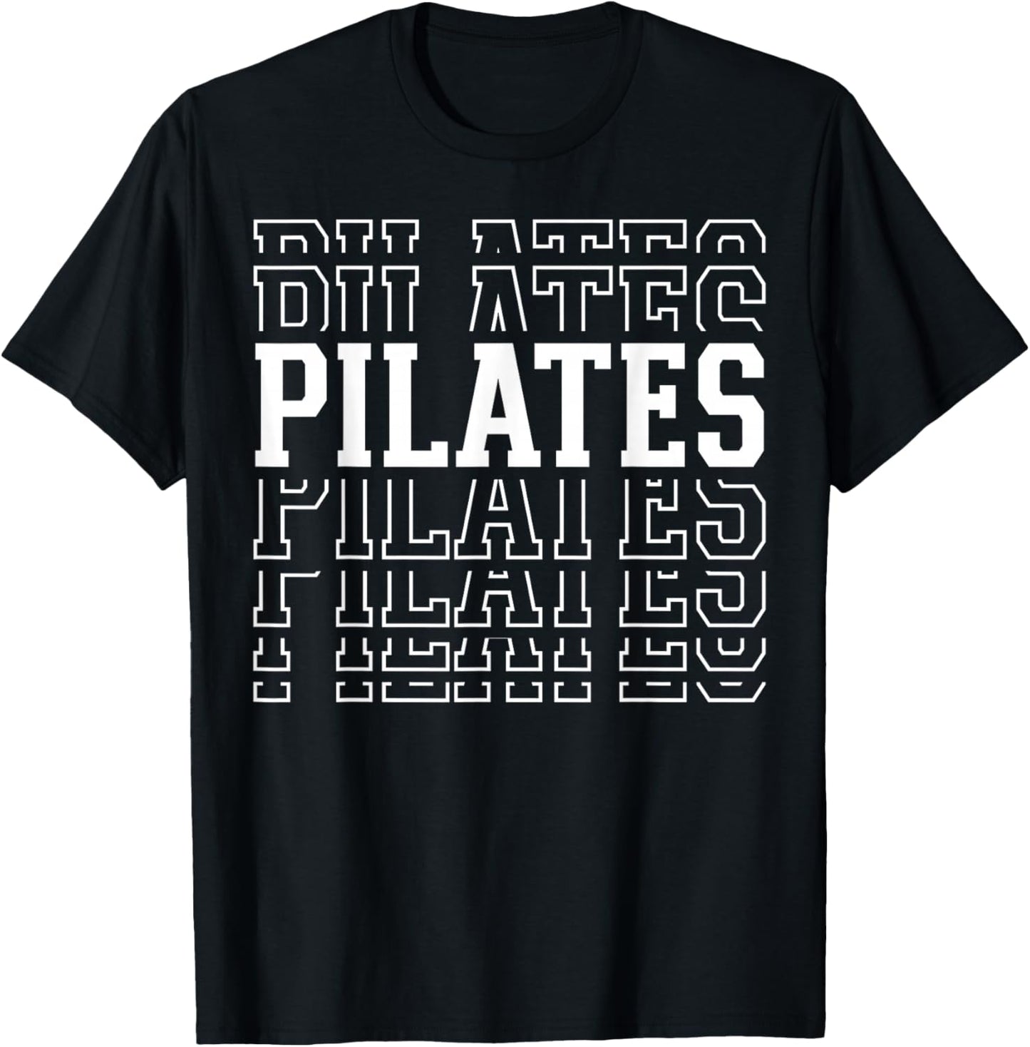 Pilates Funny Layered Text Instructor Coach T-Shirt - T-Shirt | Black