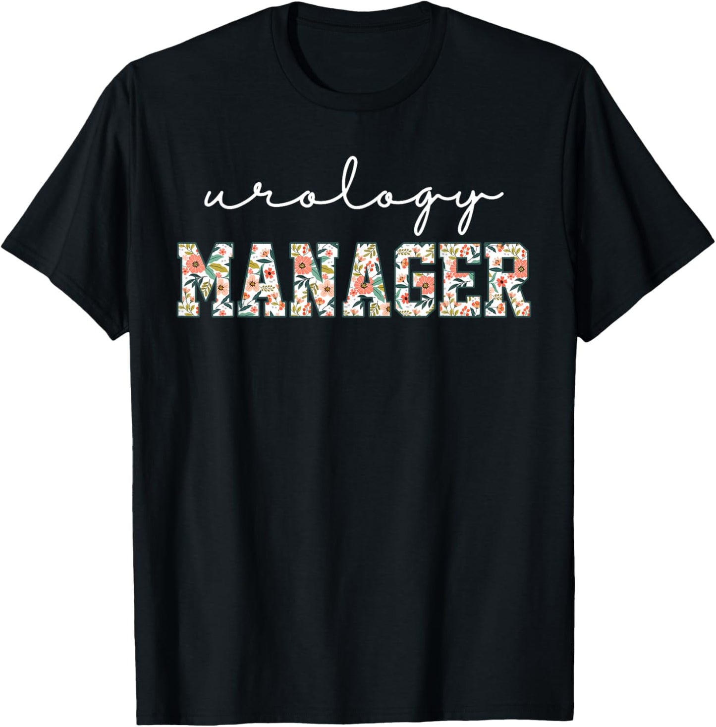 Retro Floral Urology Manager Urologists Nephrology Doctor T-Shirt - T-Shirt | Black