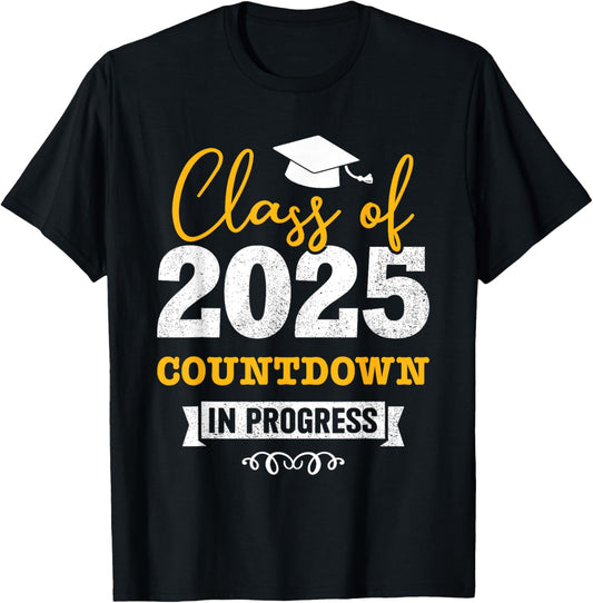 Class of 2025 countdown in progress senior graduate T-Shirt - T-Shirt | Black