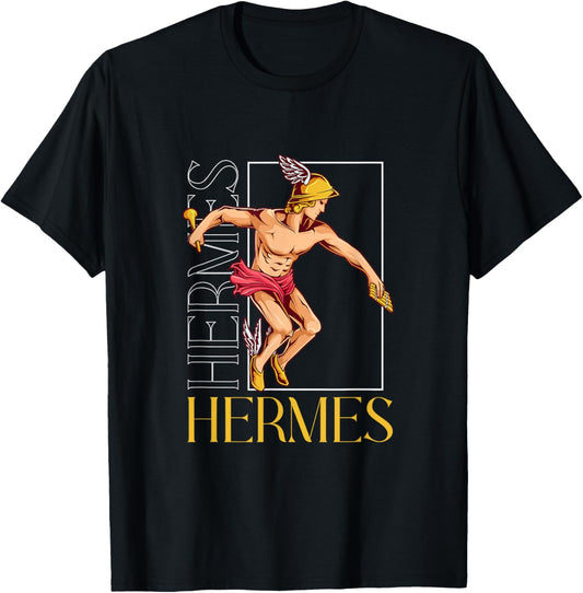 Ancient God Figure - Hermes T-Shirt - T-Shirt | Black