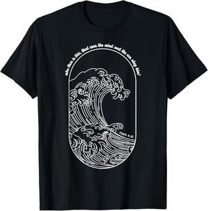 Vintage Wind And Waves Obey Christian Jesus Japanese Wave T-Shirt - T-Shirt | Black